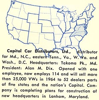 car dealer info on TheSamba.com :: Capitol Car Distributors - Takoma Park Maryland