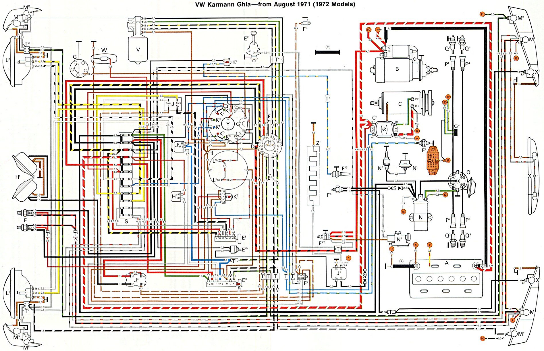 TheSamba.com :: Karmann Ghia Wiring Diagrams