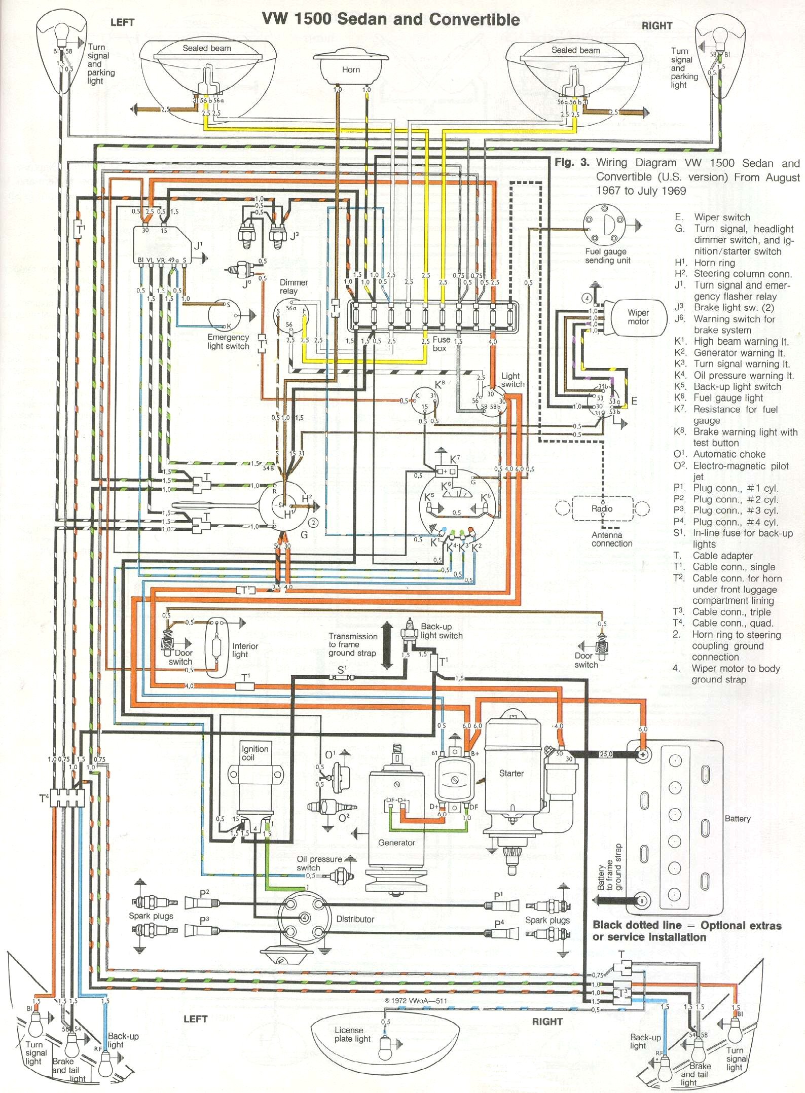 1969 VW Beetle Wiring Diagram