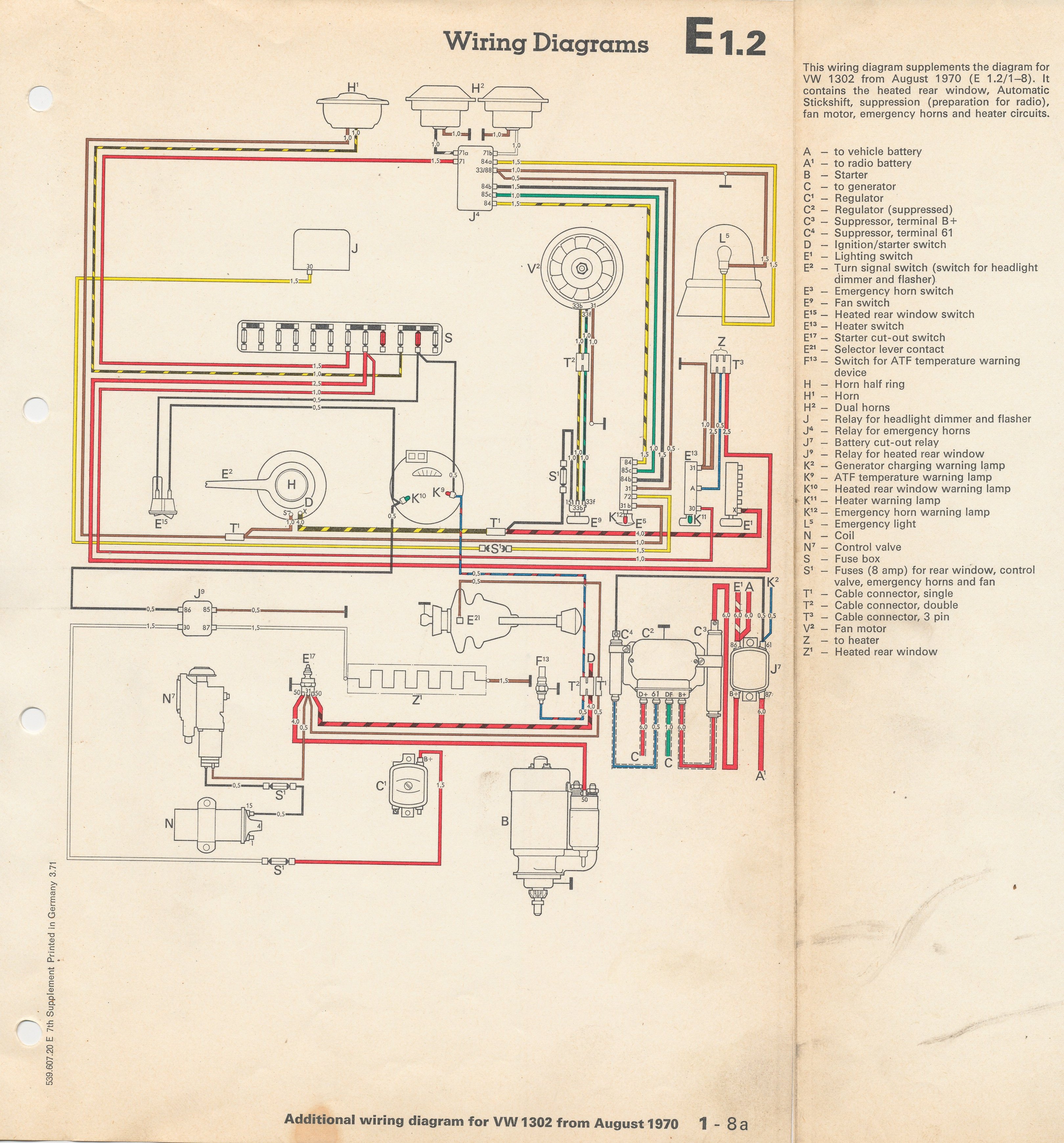 71 Beetle Hazard Switch Wiring Diagram