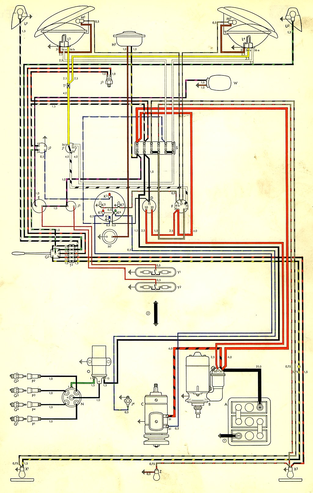 TheSamba.com :: View topic - 60 bus wiring - need help