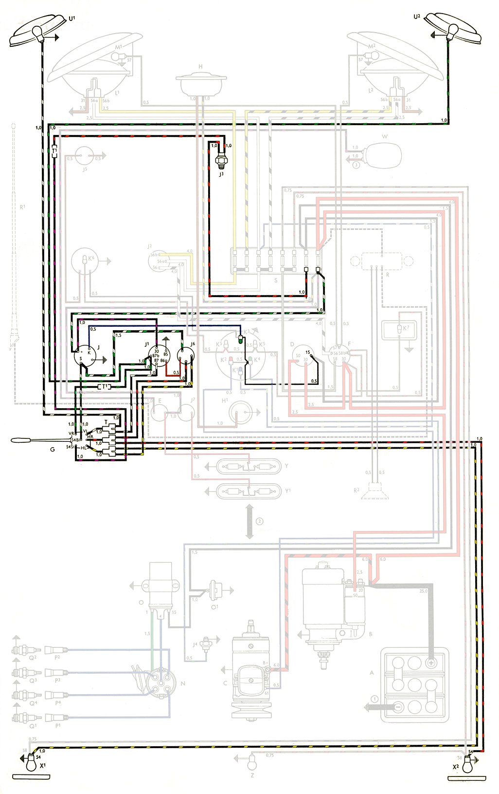 TheSamba.com :: Type 2 Wiring Diagrams 67 volkswagen generator wiring diagram 