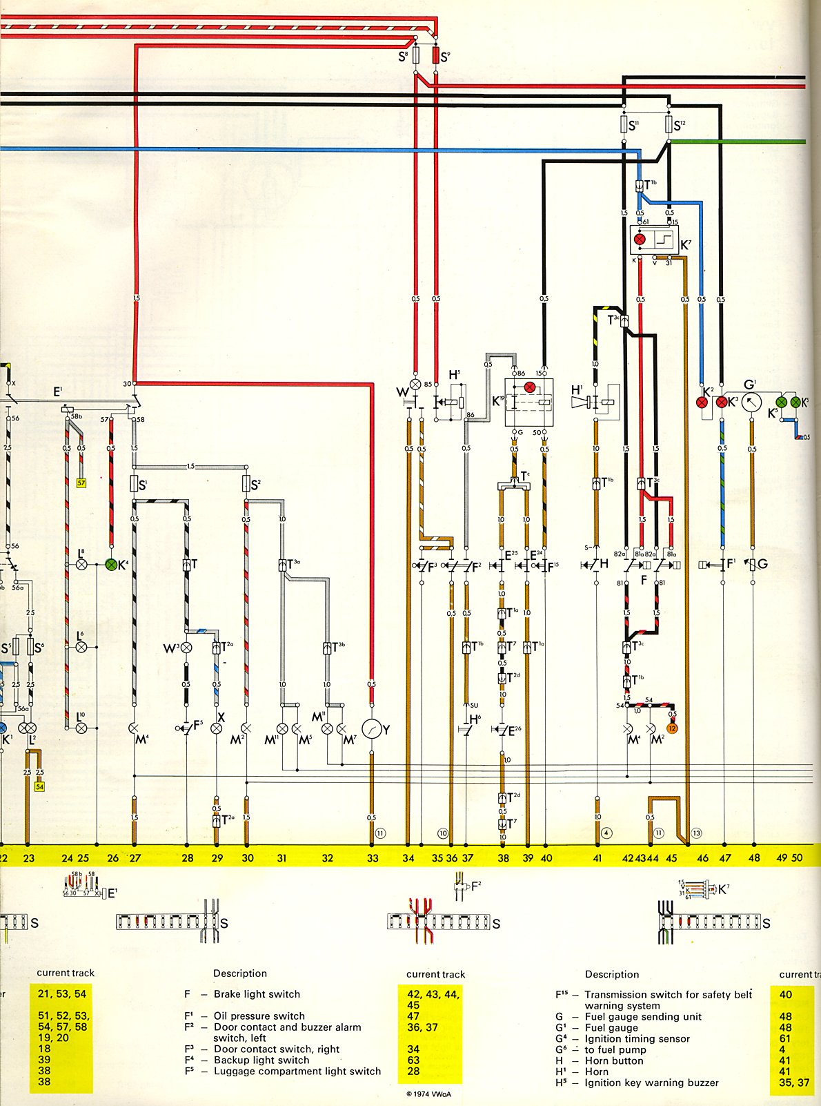 Im looking for a color-coded wiring diagram for a 1973 VW