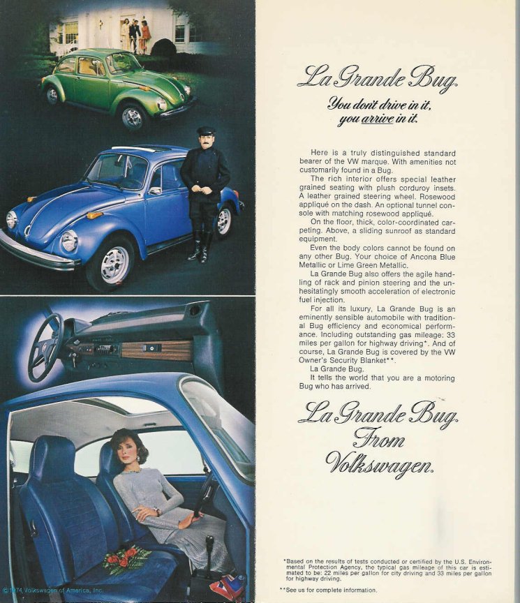 Vw Archives 1975 Us Vw Super Beetle Small Sales Brochure