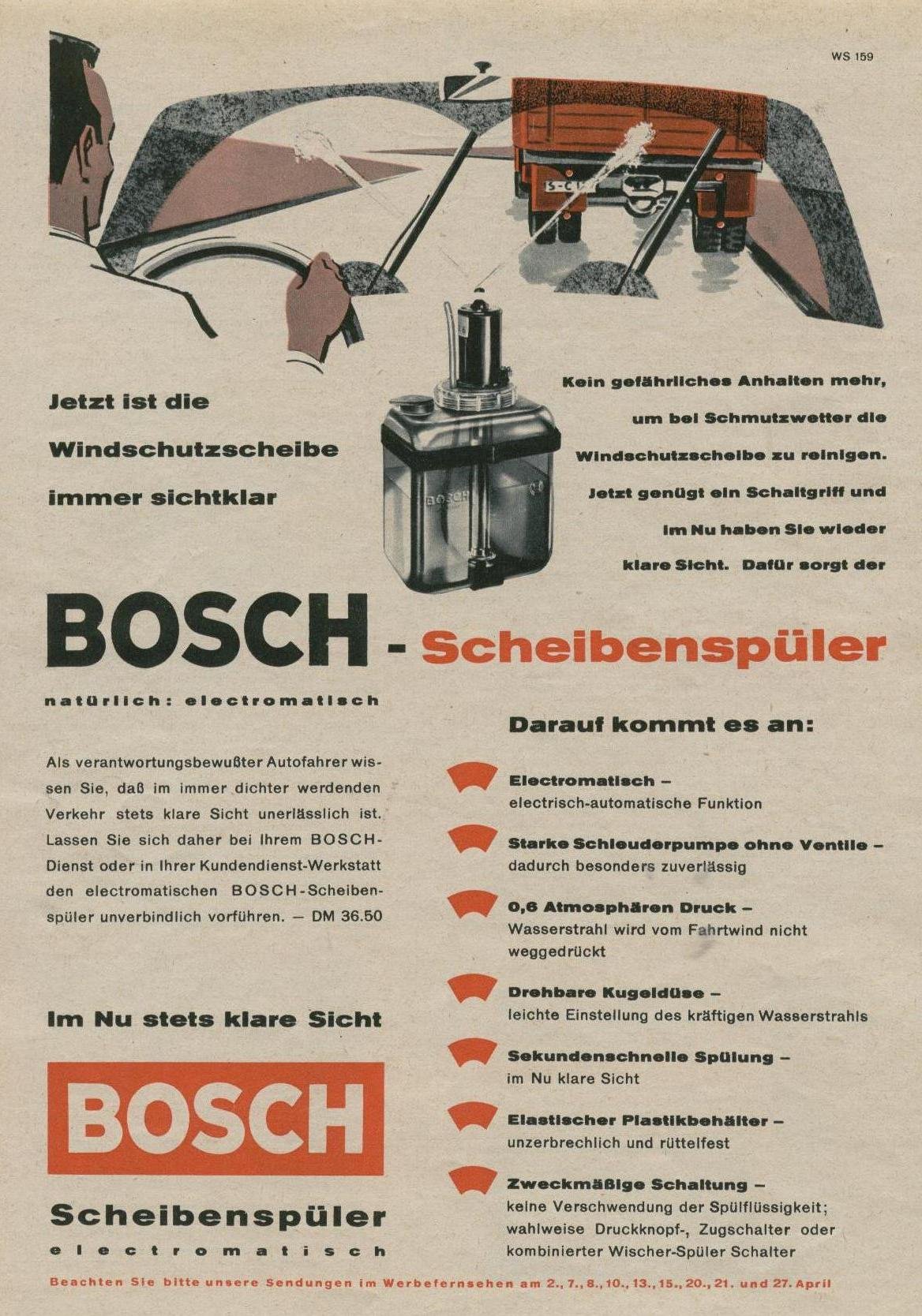 Archives Literature Misc Added 1959 Bosch Scheibenspuler Ad