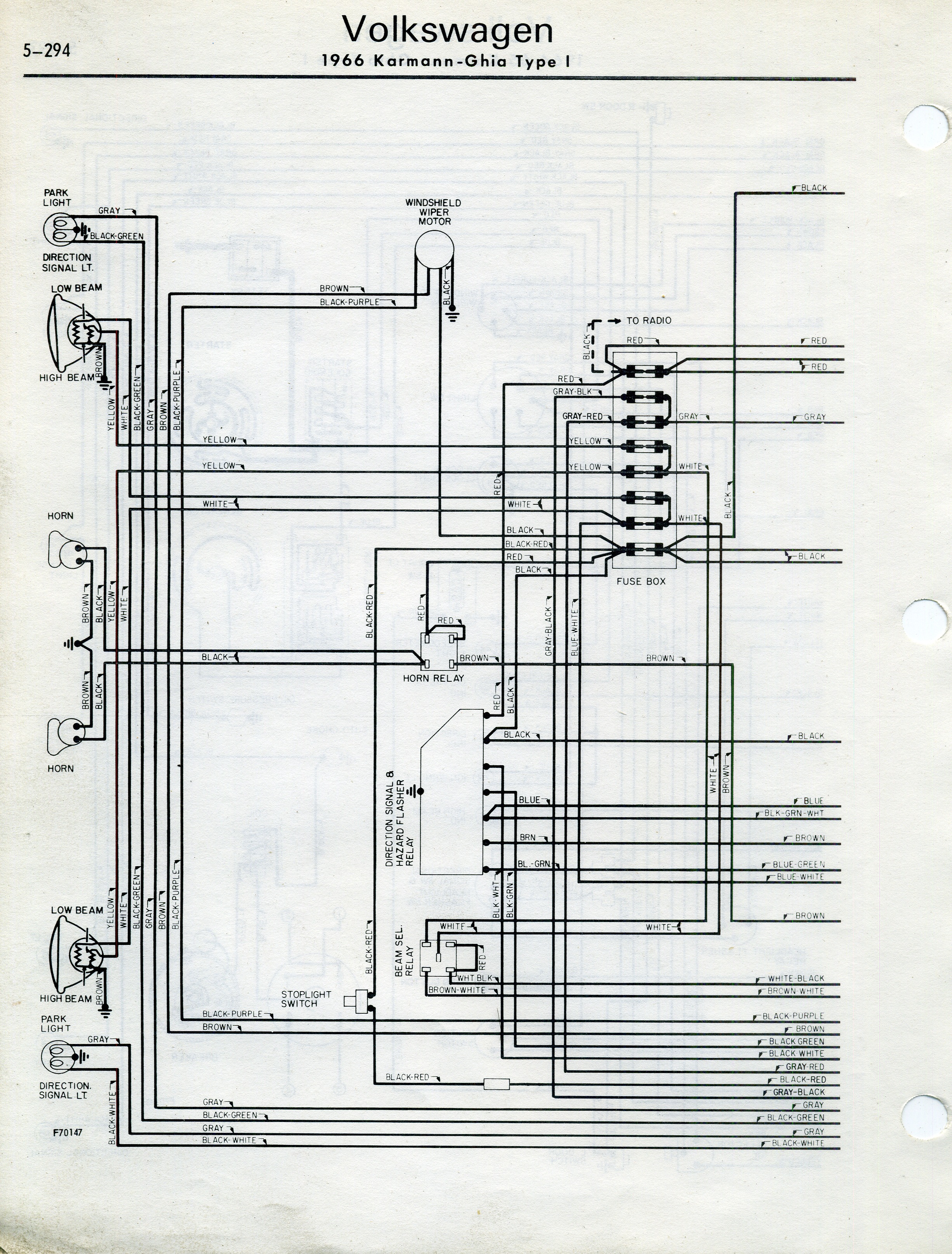 TheSamba.com :: Karmann Ghia Wiring Diagrams 1967 vw fuse box diagram 