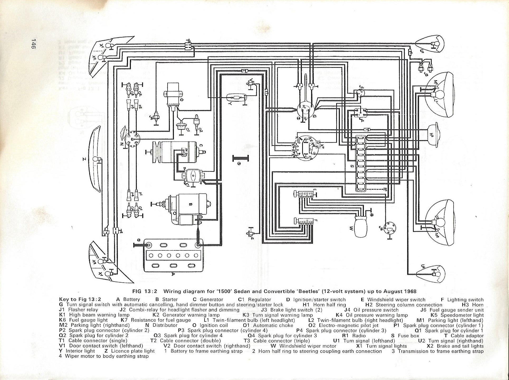 Schaltplan Vw Käfer 1302