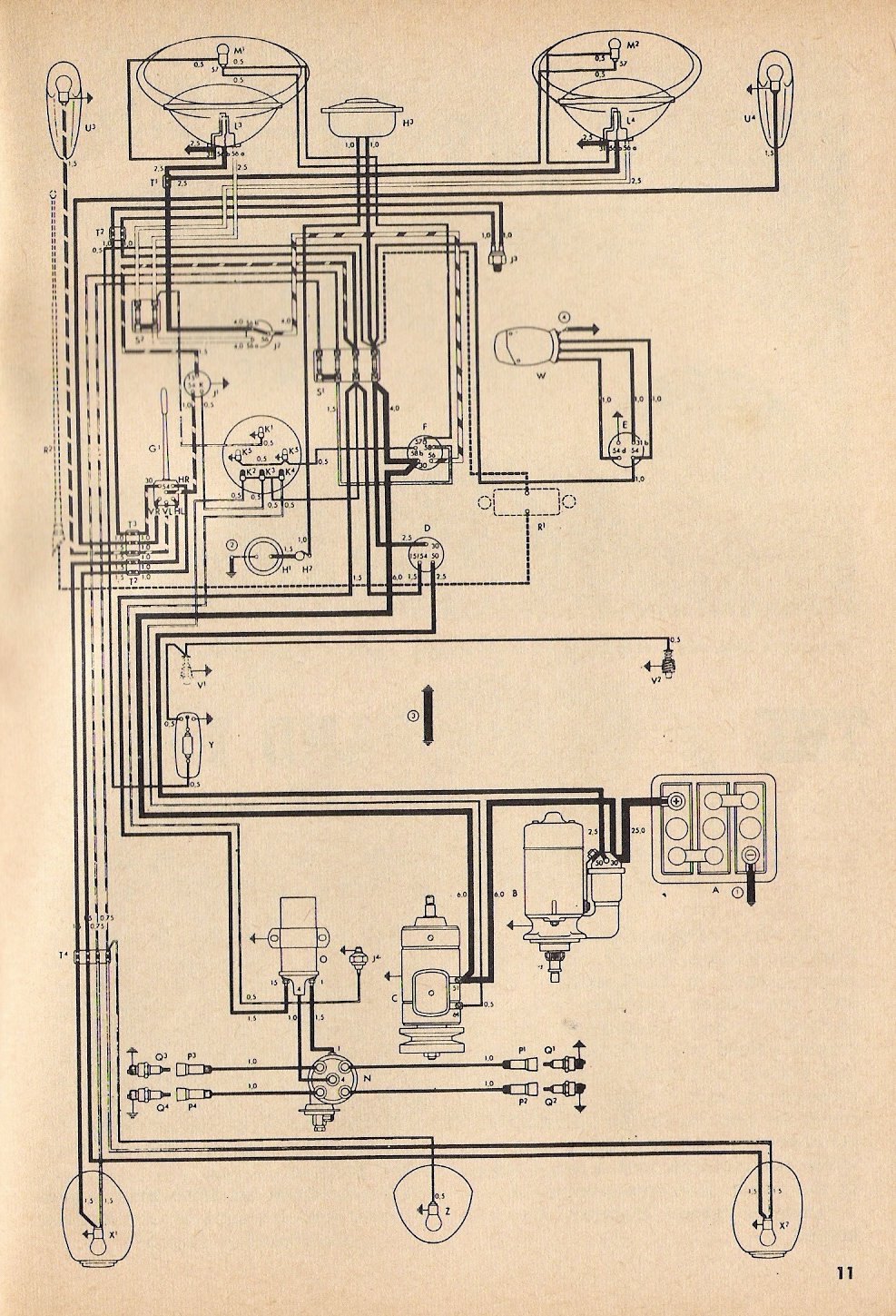 TheSamba.com :: Type 1 Wiring Diagrams mgb wiring harness diagrams 