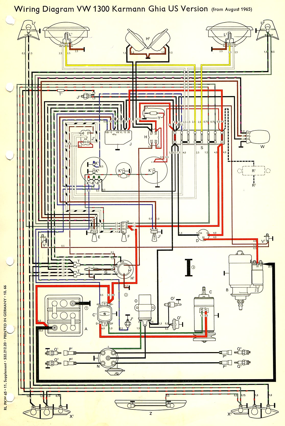 TheSamba.com :: Karmann Ghia Wiring Diagrams 1966 porsche 911 wiring harness 