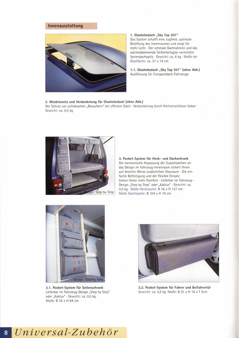  VW Archives - 2001 Westfalia Accessories Brochure - German