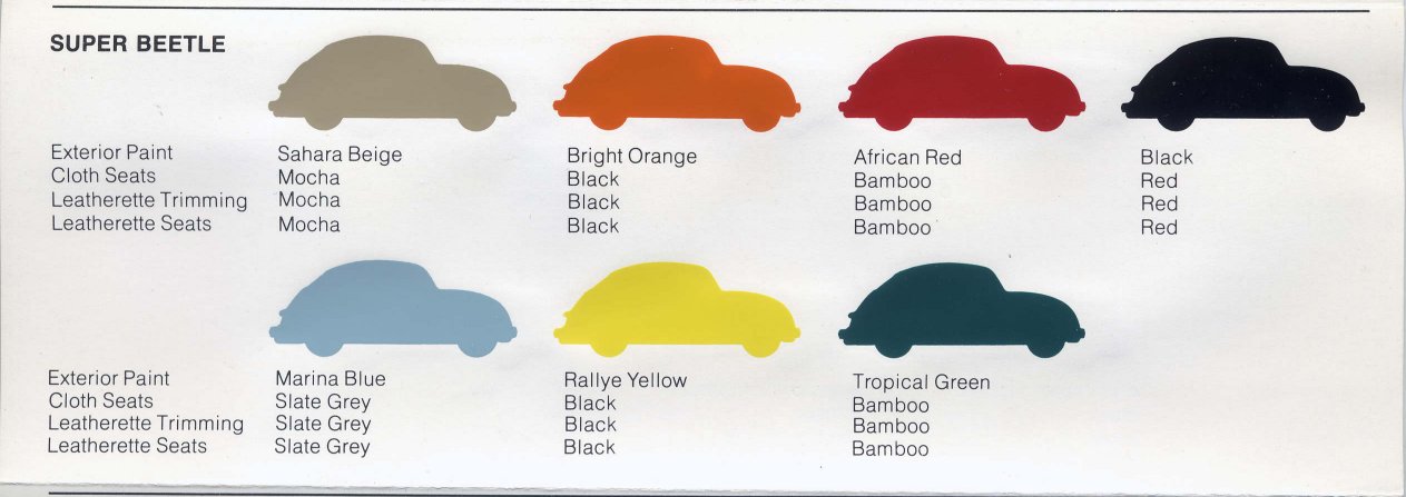 TheSamba.com :: VW Archives - 1974 VW Colors