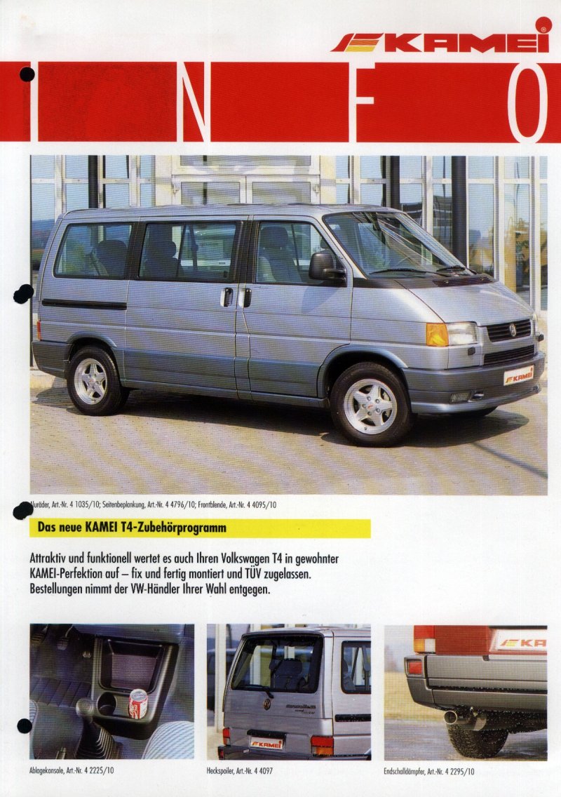  VW Archives - 1993 Kamei T4 Zubehoer Brochure - German