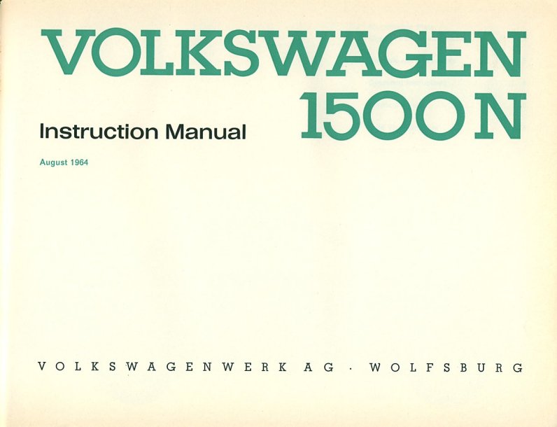 TheSamba.com :: 1965 (August 1964) 1500 N Type 3 Owner's Manual