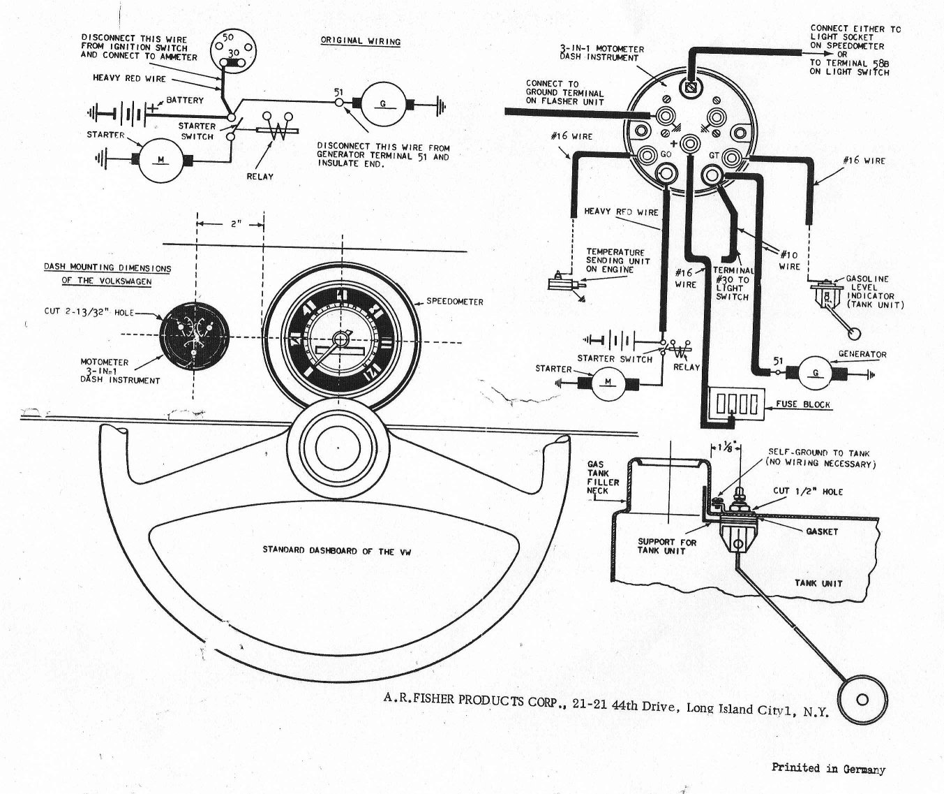 TheSamba.com :: MotoMeter 3 in 1 Gauge Installation