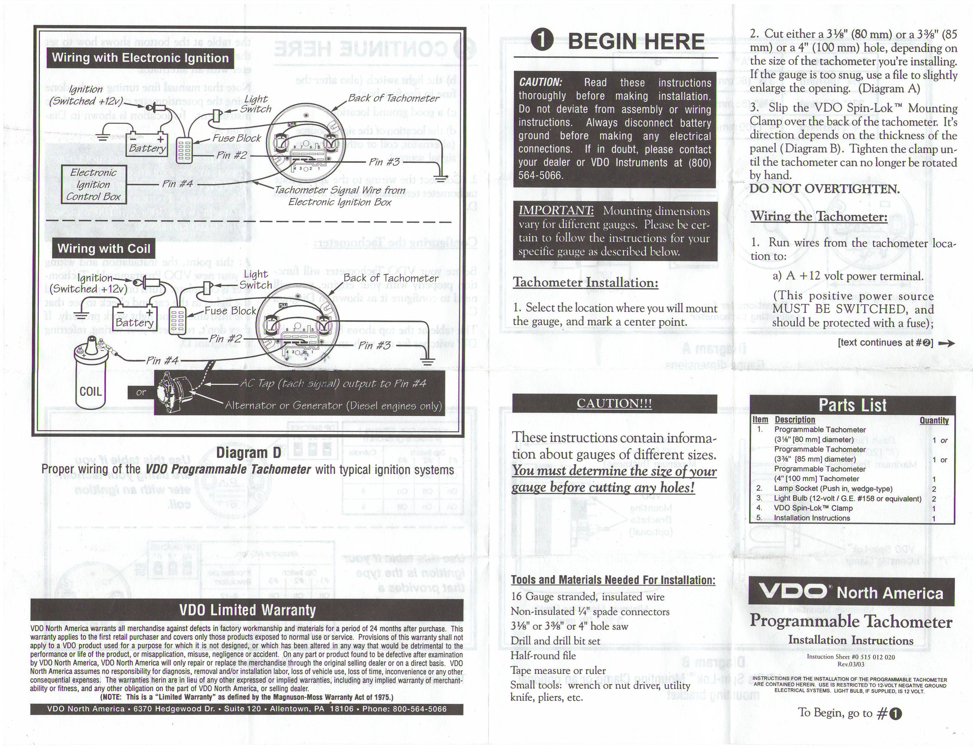 TheSamba.com :: VDO Programmable Tachometer Instructions