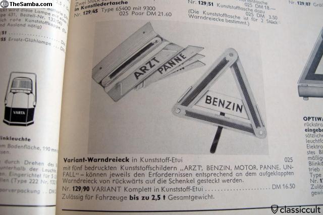 Dbgm Variant Warning Triangle 60ies Vw