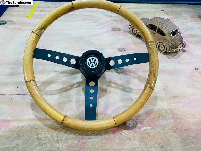 TheSamba.com :: VW Classifieds - Steering Wheel Varnish Wuud VW Beetle 380mm