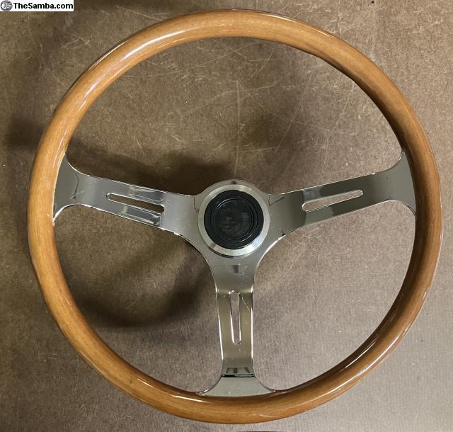 TheSamba.com :: VW Classifieds - Empi 14” Light Wood Steering Wheel and ...