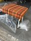 VW Bus Westfalia Orange Plaid Stool