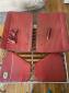 Oval door cards interior panel set red ribbed