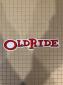 Old Ride Red back window Sticker 8.25x1.5