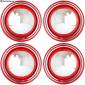 New Hot Rod Red Wheel Pkg. Hubcaps + Trim Rings