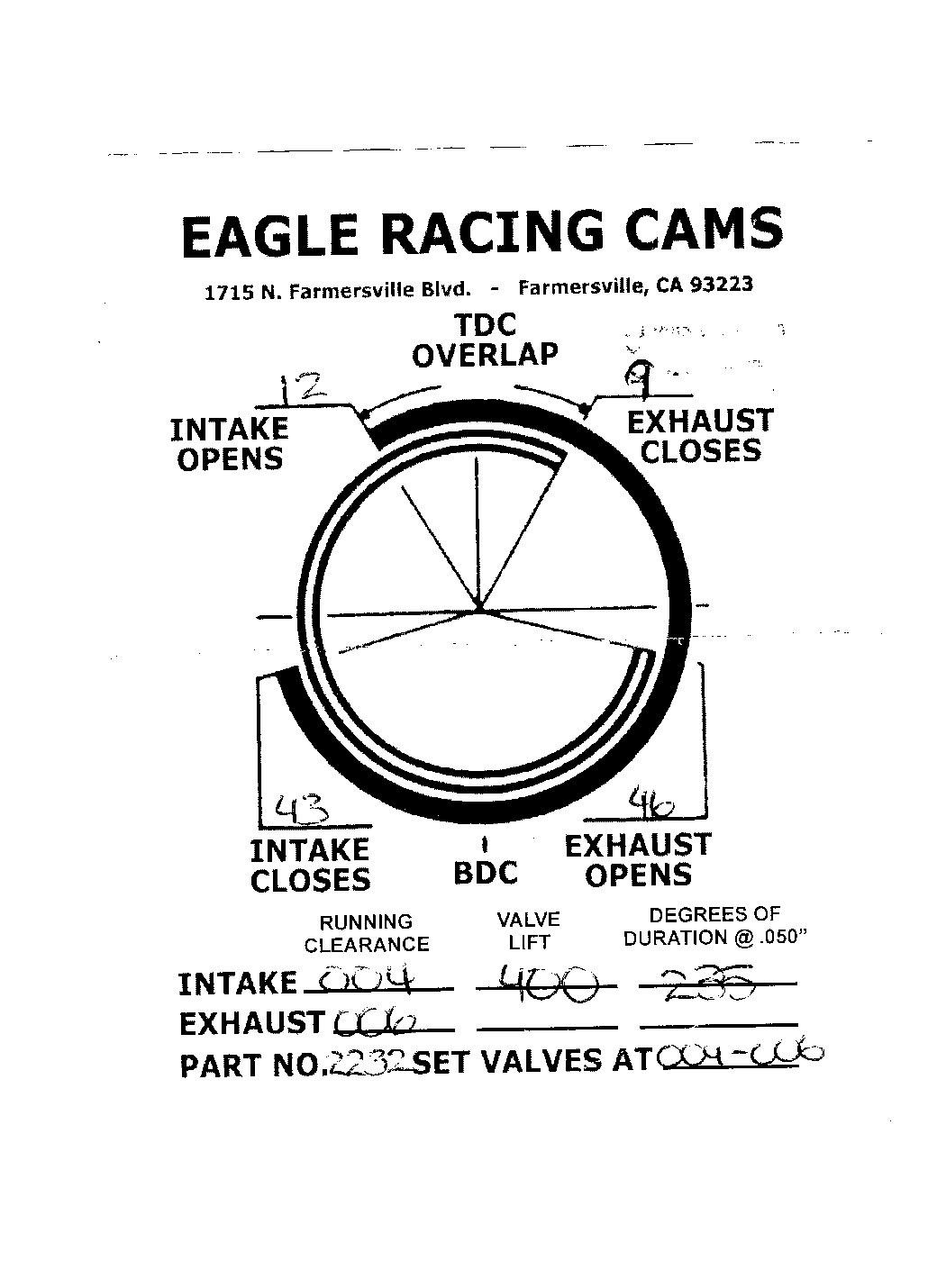 AA Performance Products Type 1 Engle Cam W Series for 1.1 and 1.25 Rockers Size W110