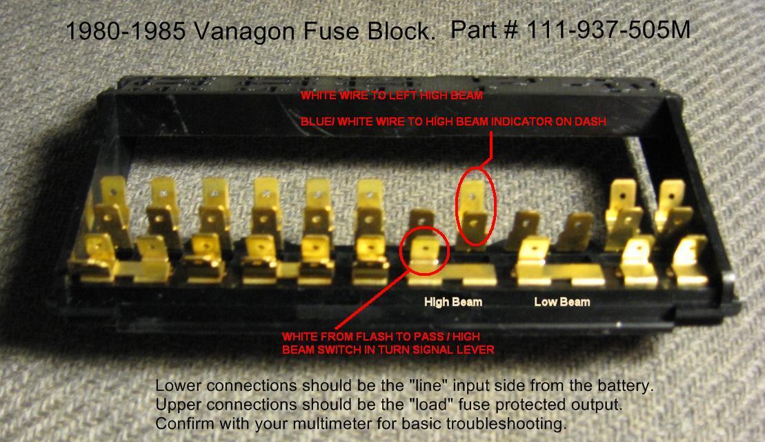 Vanagon Fuse Box - Complete Wiring Schemas