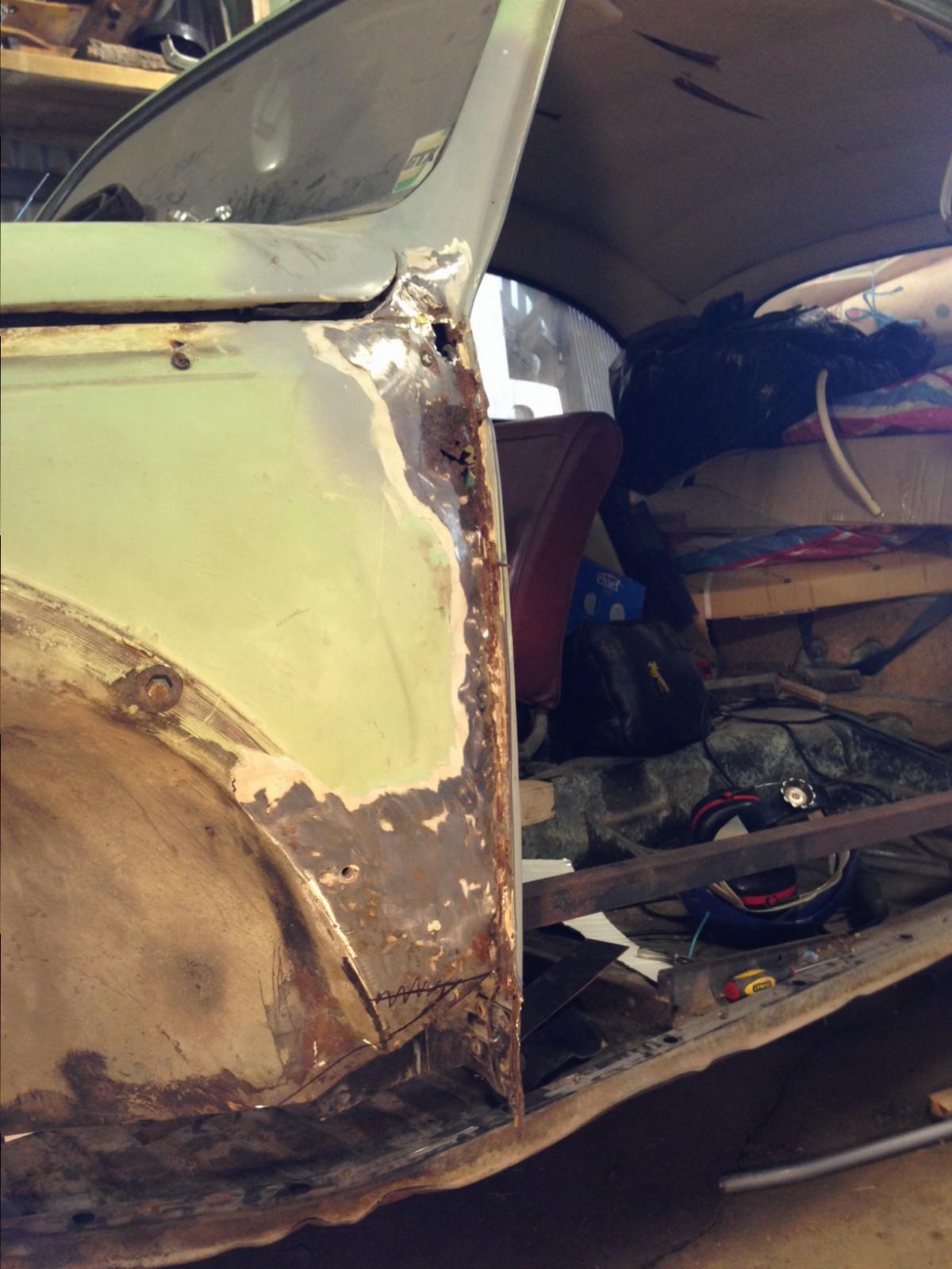 replacement quarter panel on Thesamba Com Beetle 1958 1967 View Topic Rust Repair Front Quarter And Drip Rail Seam 65 Beetle