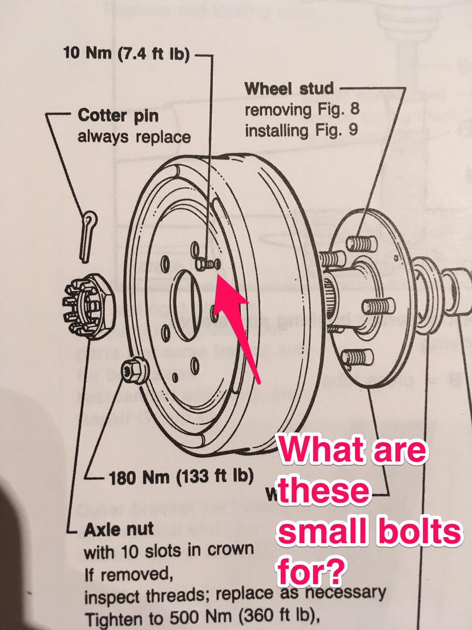 What Size Bolt to Remove Brake Drum  