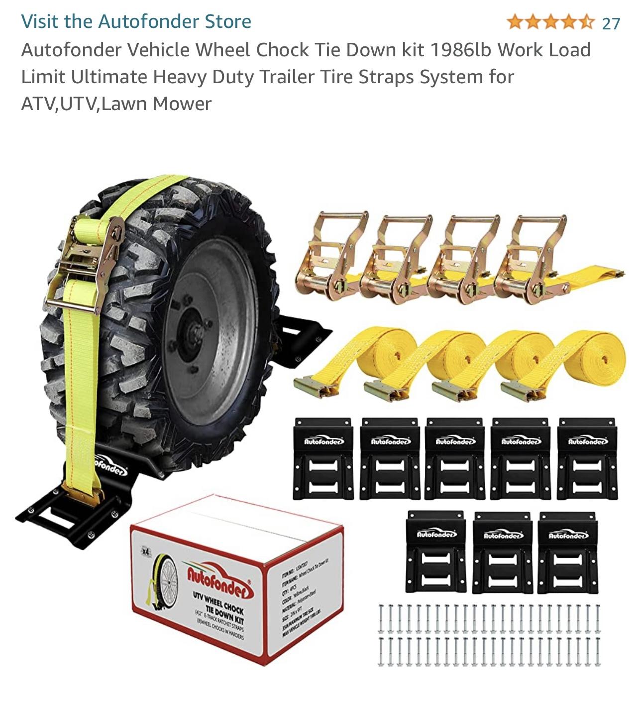 Trailer tire tie on sale downs