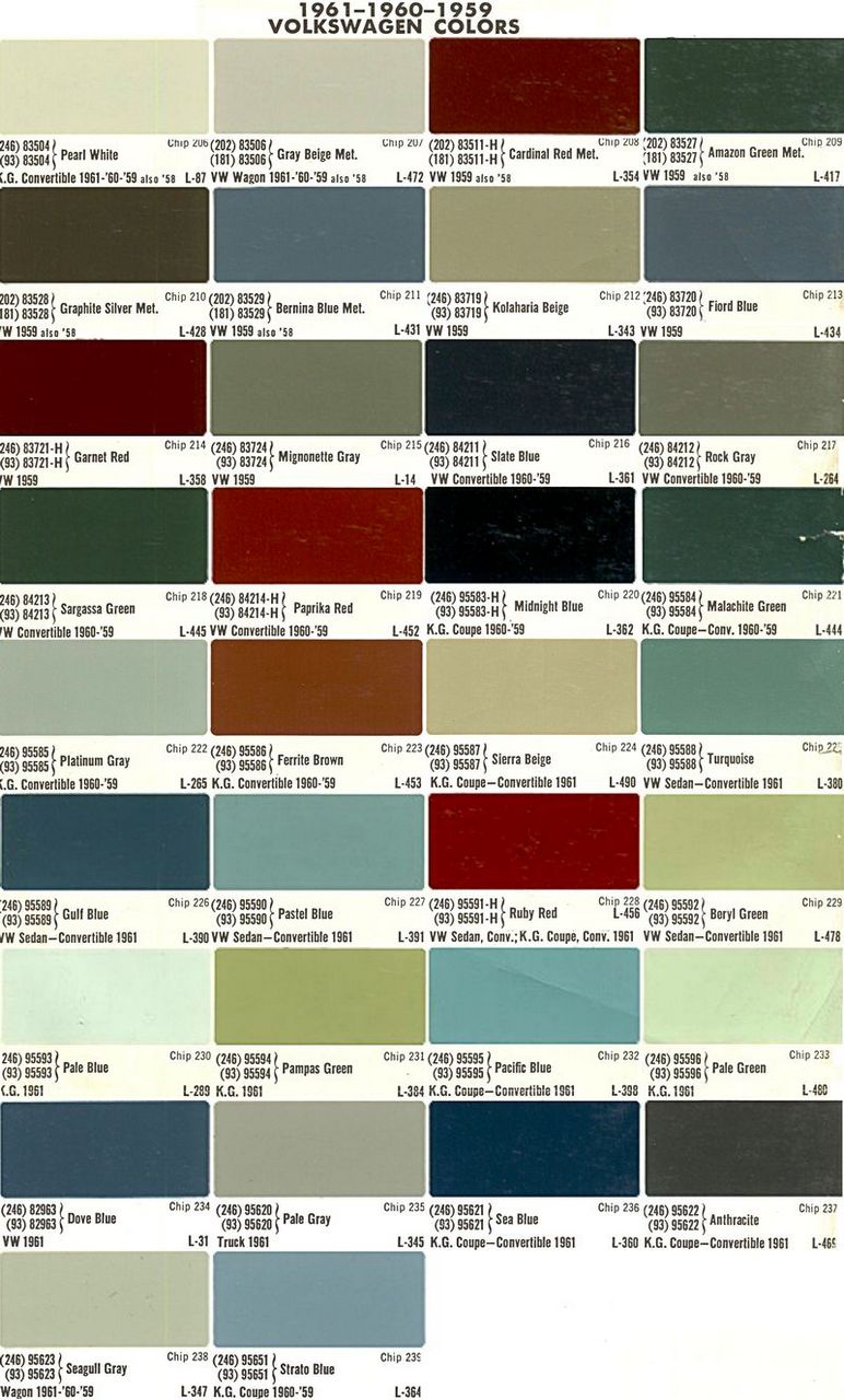 Vw Paint Color Codes