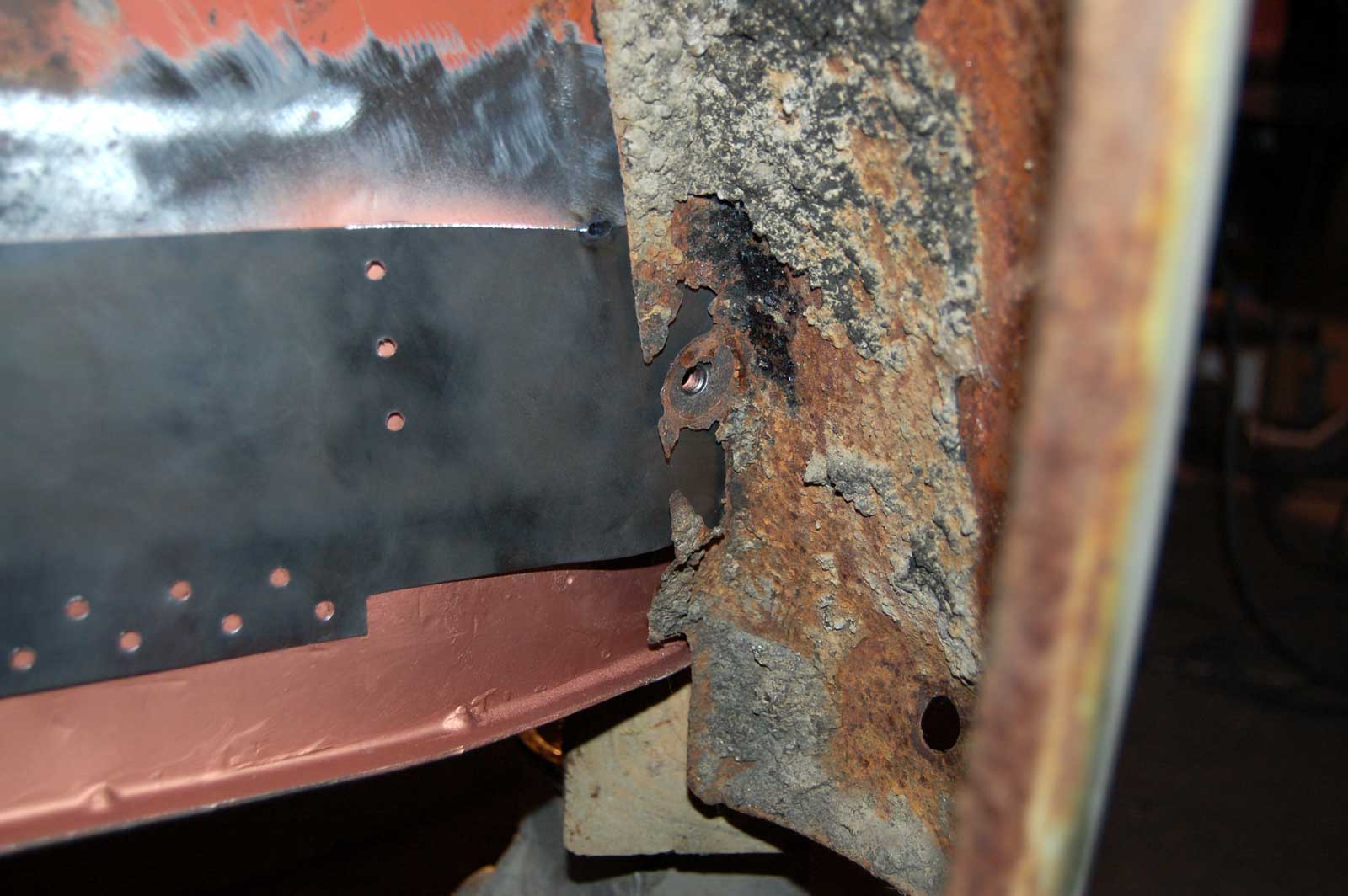 Gallery rust repair on my 1957 oval....front wheel well