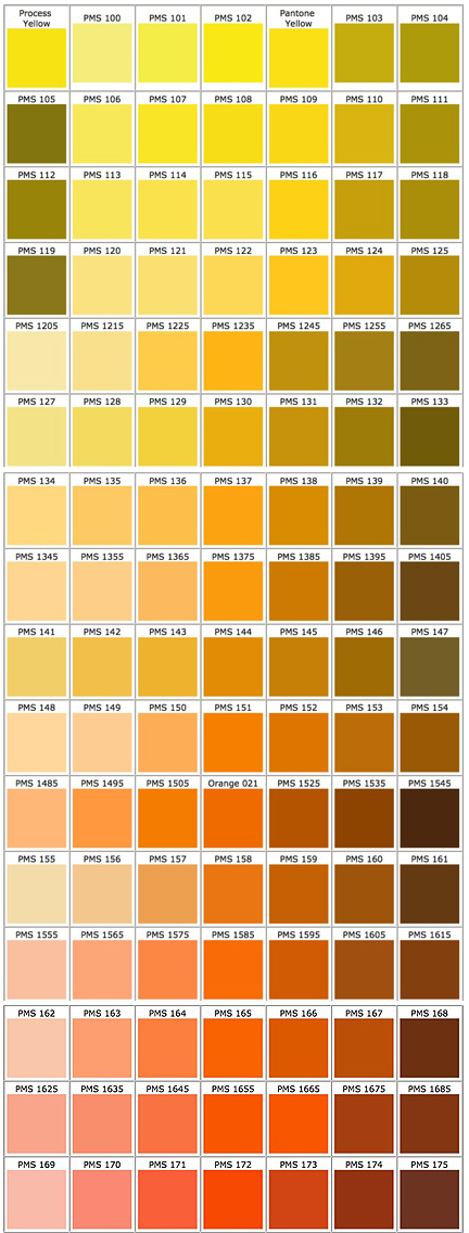 thesamba :: gallery - pantone yellow and orange swatches thesamba :: gallery - pantone yellow and orange swatches