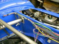 Installed steering column in the buggy