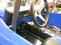 Installed steering column in the buggy