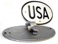 Rare WEGU USA country ID plate and original base mounting for USA Export bumpers