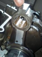 Ruined wrist pin on Type 4 Connecting Rod.