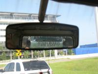 Bus in the rear view