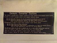 Catalytic Converter Cautions decal - 055000367B