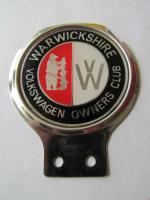 WARWICKSHIRE VW VOLKSWAGEN OWNERS CLUB badge