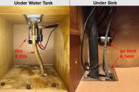 move pump and drain under sink