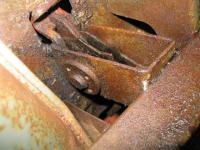 Handbrake bolts on a 1958 bus