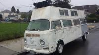 Funky elongated Bay Window bus spotted in Berkeley, California