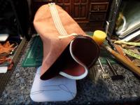Custom hand-made leather pillows for the rear seat.