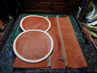 Custom hand-made leather pillows for the rear seat.