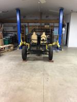 On the lift at the new shop