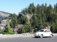 Road trip Betty 1966 Beetle Pearl White