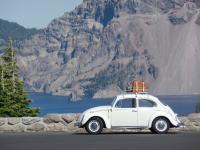 Road trip Betty 1966 Beetle Pearl White
