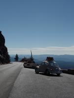 Road trip Betty 1966 Beetle Pearl White